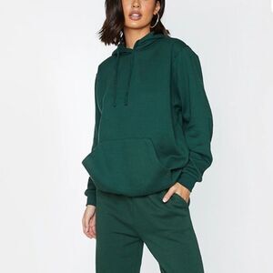Pretty‎ Little Things Dark Green Oversized Hoodie Small Nwt